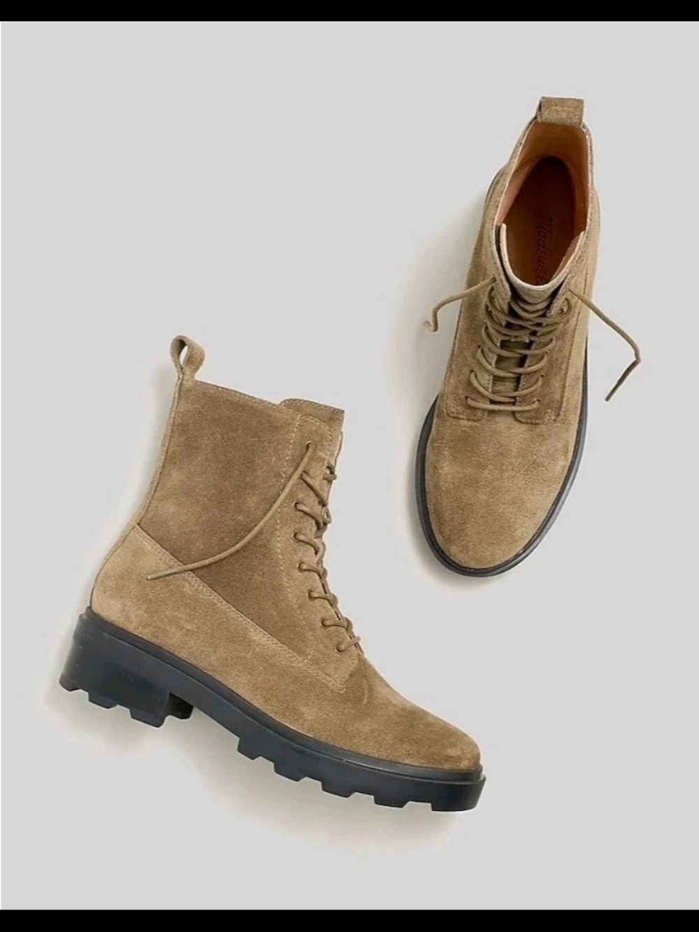 Madewell The Shelton Lace-Up Boot in Burnt Olive
